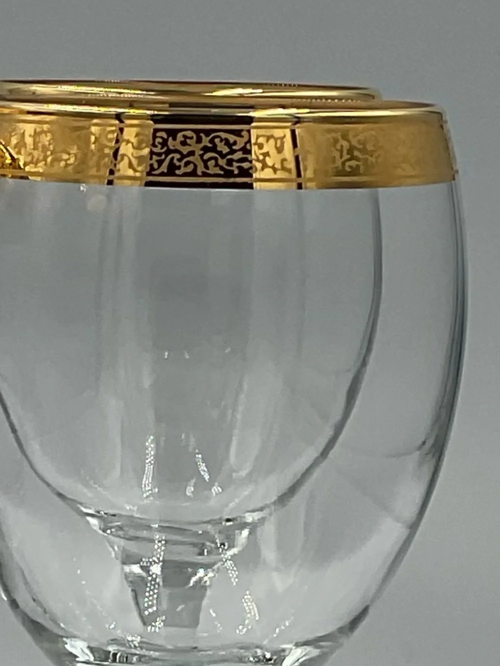 Vintage Home Essentials IMPERIAL Water Goblets 24k Gold Filigree Band- Set of 4